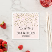 Blush Pink Gold Confetti 50 & Fabulous Serviette (Beispiel)