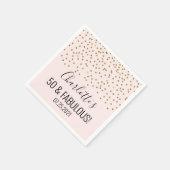 Blush Pink Gold Confetti 50 & Fabulous Serviette (Ecke)