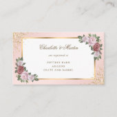 Blush Pink Gold Confetti Floral Wedding Registry Begleitkarte (Vorderseite)