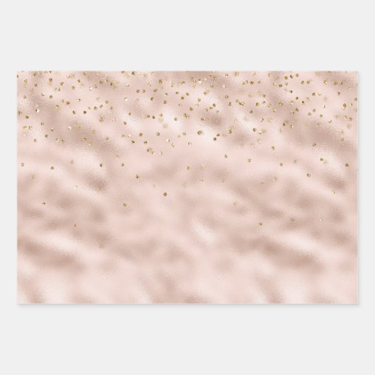 Blush Pink Gold Confetti Geschenkpapier Set (Vorderseite 2)