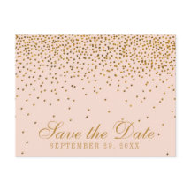 Blush Pink & Gold Confetti Hochzeit speichern das 