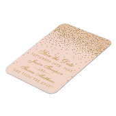 Blush Pink & Gold Confetti Hochzeit speichern das Magnet (Linke Seite)