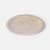 Blush Pink & Gold Confetti Modern Engagement Party Pappteller (Schrägansicht)