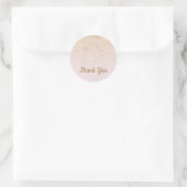 Blush Pink & Gold Confetti Modern Engagement Party Runder Aufkleber (Tasche)