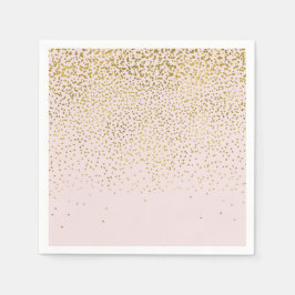 Blush Pink & Gold Confetti Modern Engagement Party Serviette
