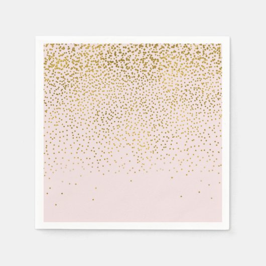 Blush Pink & Gold Confetti Modern Engagement Party Serviette (Vorderseite)