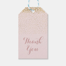 Blush Pink & Gold Confetti Moderner Glamour Gefall Geschenkanhänger