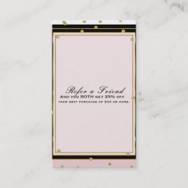 Blush Pink & Gold Confetti Modernes Design Empfehlungskarte