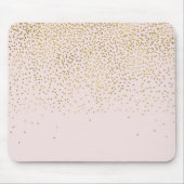 Blush Pink & Gold Confetti Modernes Glam Trendy Mousepad (Vorne)