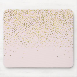 Blush Pink & Gold Confetti Modernes Glam Trendy Mousepad