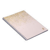 Blush Pink & Gold Confetti Modernes Glam Trendy Notizblock (Rechte Seite)