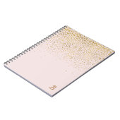 Blush Pink & Gold Confetti Modernes Glam Trendy Notizblock (Linke Seite)
