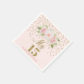 Blush Pink Gold Confetti Quinceañera Geburtstag Serviette (Ecke)