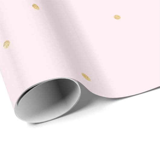Blush Pink Gold Confetti Sparkle Geschenkpapier (Rolleneckpunkt)