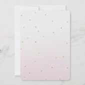 Blush Pink Gold Confetti Sparkle Ombre Geburtstag Einladung (Rückseite)