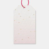 Blush Pink Gold Confetti Sparkle Ombre Geschenkanhänger (Rückseite)