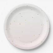 Blush Pink Gold Confetti Sparkle Ombre Pappteller (Vorderseite)