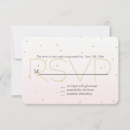 Blush Pink Gold Confetti Sparkle Ombre UAWG RSVP Karte