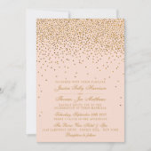 Blush Pink & Gold Confetti Wedding Einladung (Vorderseite)