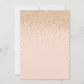 Blush Pink & Gold Confetti Wedding Einladung (Rückseite)