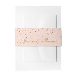 Blush Pink & Gold Confetti Wedding Einladungsbanderole