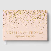 Blush Pink & Gold Confetti Wedding Gästebuch (Vorderseite)
