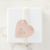 Blush Pink & Gold Confetti Wedding Geschenkanhänger (Beispiel)