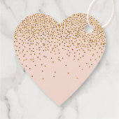 Blush Pink & Gold Confetti Wedding Geschenkanhänger (Rückseite)