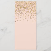 Blush Pink & Gold Confetti Wedding Menü Menükarte (Rückseite)