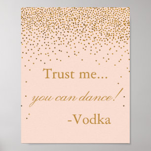 Blush Pink & Gold Confetti Wedding Party-Zeichen Poster