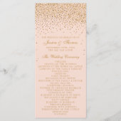 Blush Pink & Gold Confetti Wedding Programm (Vorderseite)