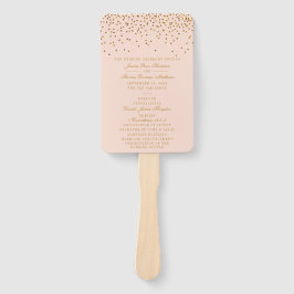 Blush Pink & Gold Confetti Wedding Programm Fächer