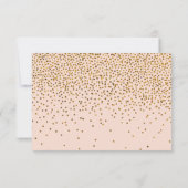 Blush Pink & Gold Confetti Wedding RSVP Karte (Rückseite)