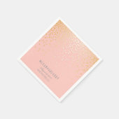Blush Pink Gold Confetti Wedding Serviette (Ecke)