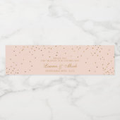 Blush Pink & Gold Confetti Wedding Wasserflaschenetikett (Einzelnes Label)