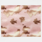 Blush Pink Gold Cowgirl Cowhide Fleecedecke (Vorderseite (Horizontal))