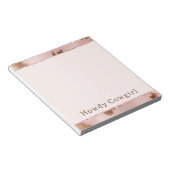 Blush Pink Gold Cowgirl Cowhide Notizblock (angewinkelt)