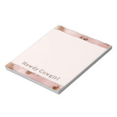 Blush Pink Gold Cowgirl Cowhide Notizblock (Rotiert)