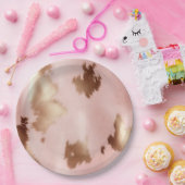 Blush Pink Gold Cowgirl Cowhide Pappteller (Party)