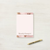 Blush Pink Gold Cowgirl Cowhide Post-it Klebezettel (Auf Schreibtisch)
