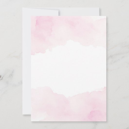 Blush Pink Gold Cross Girl Christening Taufe Einladung (Rückseite)