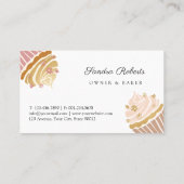 Blush Pink Gold Cupcakes Backpacker Business Card Visitenkarte (Rückseite)