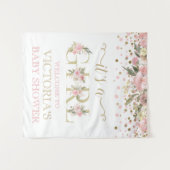Blush Pink Gold Ein Girl-Baby-Duschbanner Wandteppich (Vorderseite (Horizontal))
