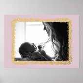 BLUSH PINK GOLD ELEGANT DOODLE FOTO FRAME FOLIENDRUCKE (Vorderseite)