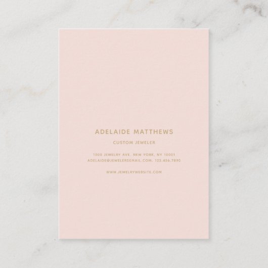 Blush Pink Gold Elegante Fußklasse Ohrring Display Visitenkarte (Rückseite)