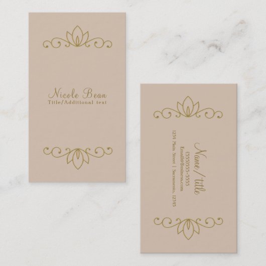 Blush Pink & Gold Eleganter Chic Custom Glam Visitenkarte (Vorne/Hinten)