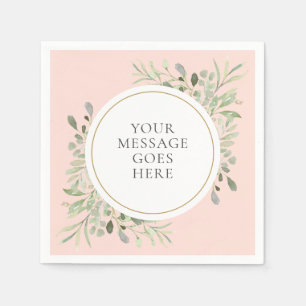 Blush Pink Gold Eukalyptus Grünfoliage Serviette
