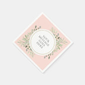 Blush Pink Gold Eukalyptus Grünfoliage Serviette (Ecke)