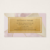 Blush Pink Gold Event Plane Business Card (Rückseite)