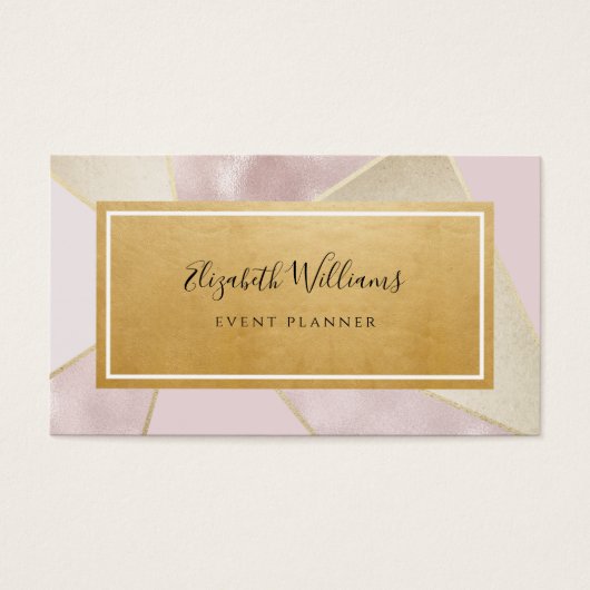 Blush Pink Gold Event Plane Business Card (Vorderseite)